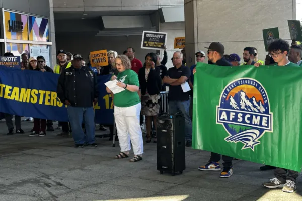 Denver city workers rally against changes to seniority rules. Photo credit: Sean Hinga/AFSCME.