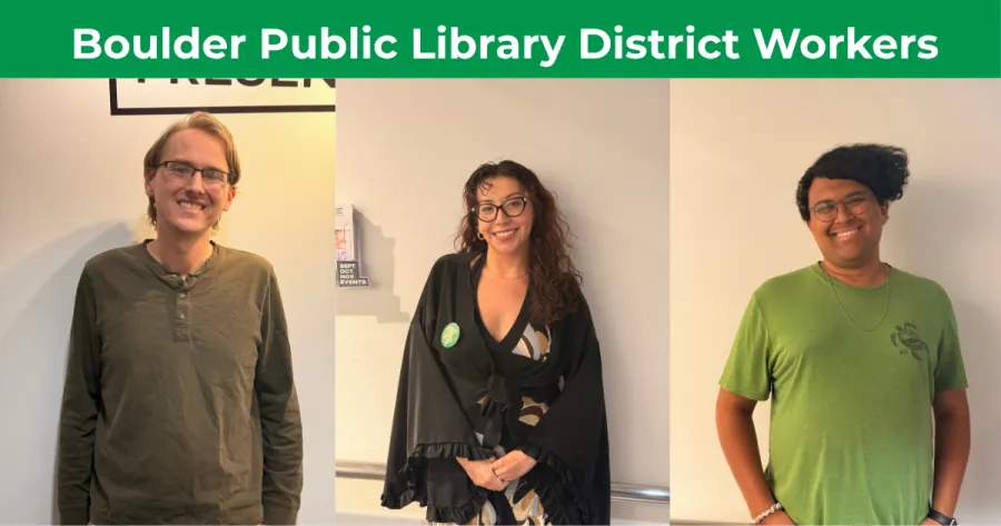Three workers from the Boulder Public Library District 